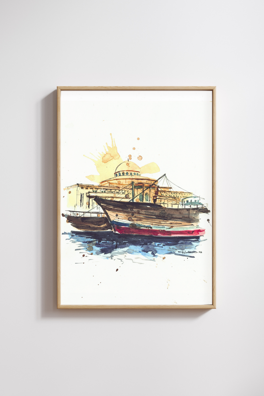 Port Khalid Sharjah Original Art Print