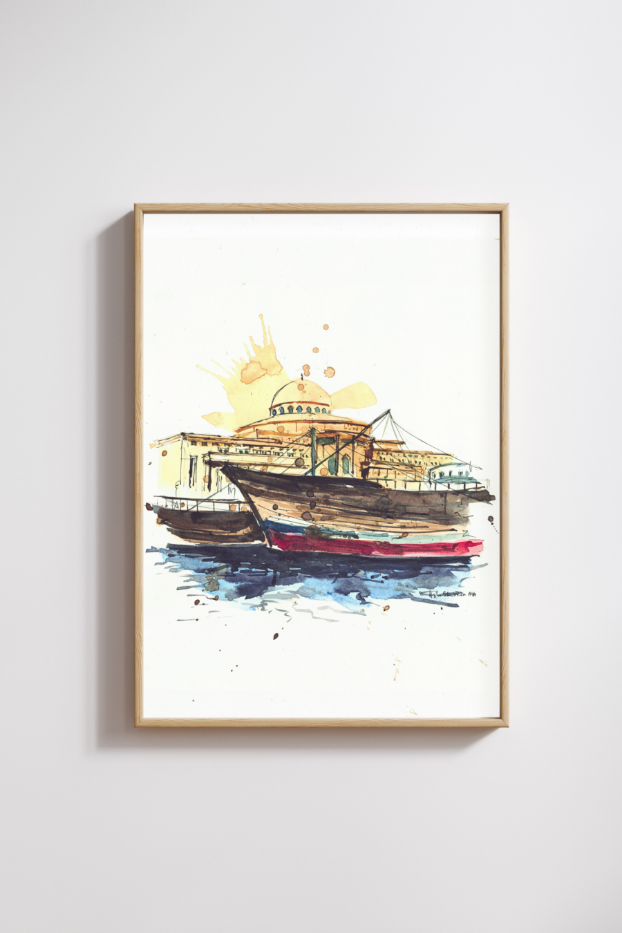 Port Khalid Sharjah Original Art Print