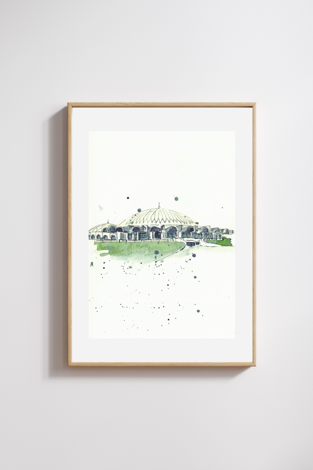 Sharjah International Airport Original Art Print - Image 2