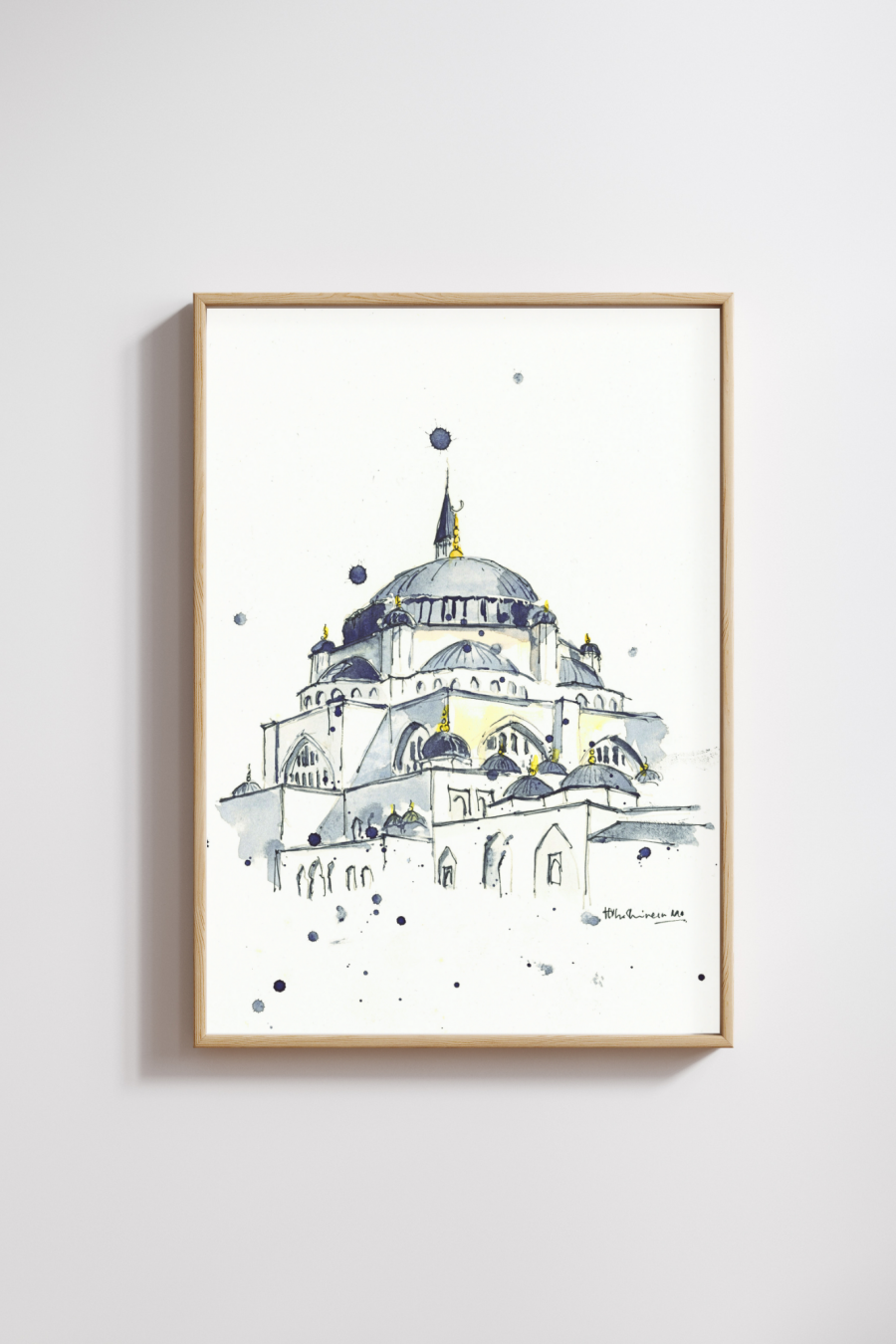 Sharjah Mosque Original Art Print