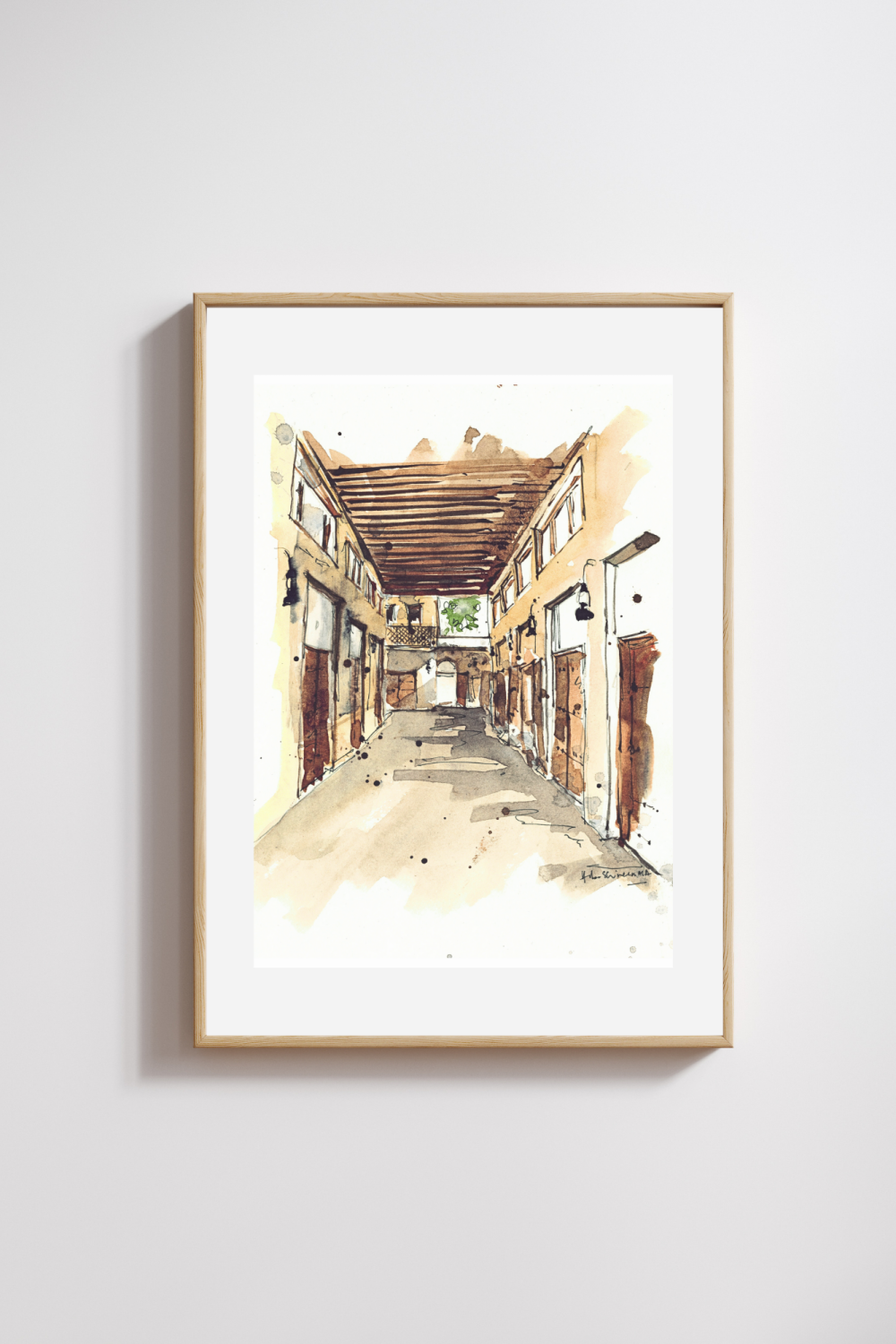 Alleyways of Souq Al Arsah Original Art Print - Image 2