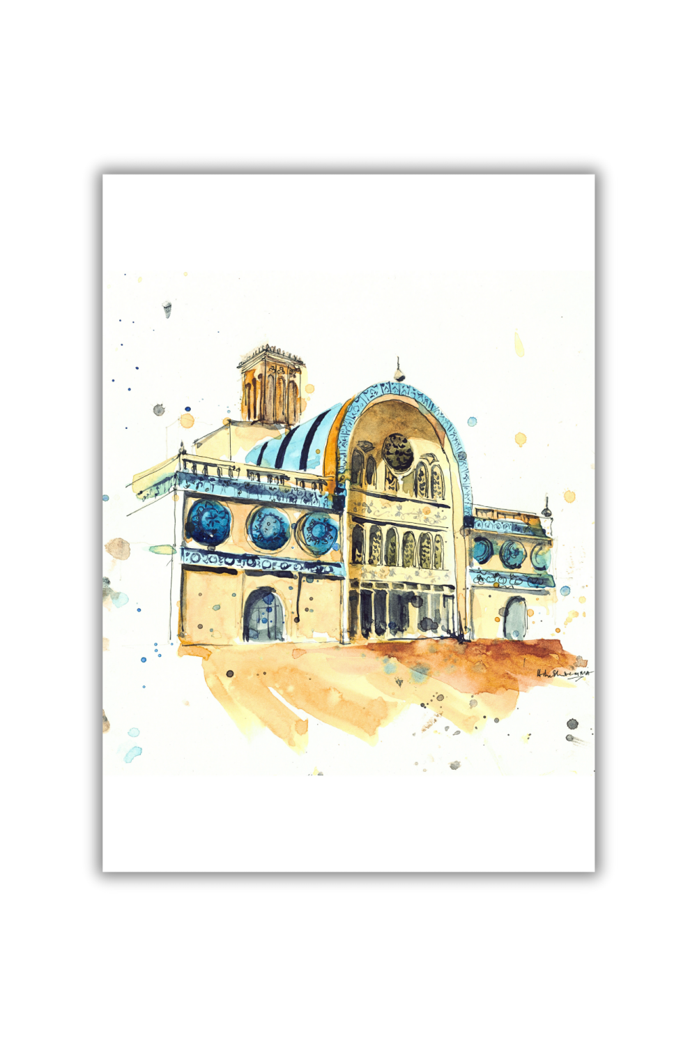 Sharjah Central Souq Original Art Print - Image 3