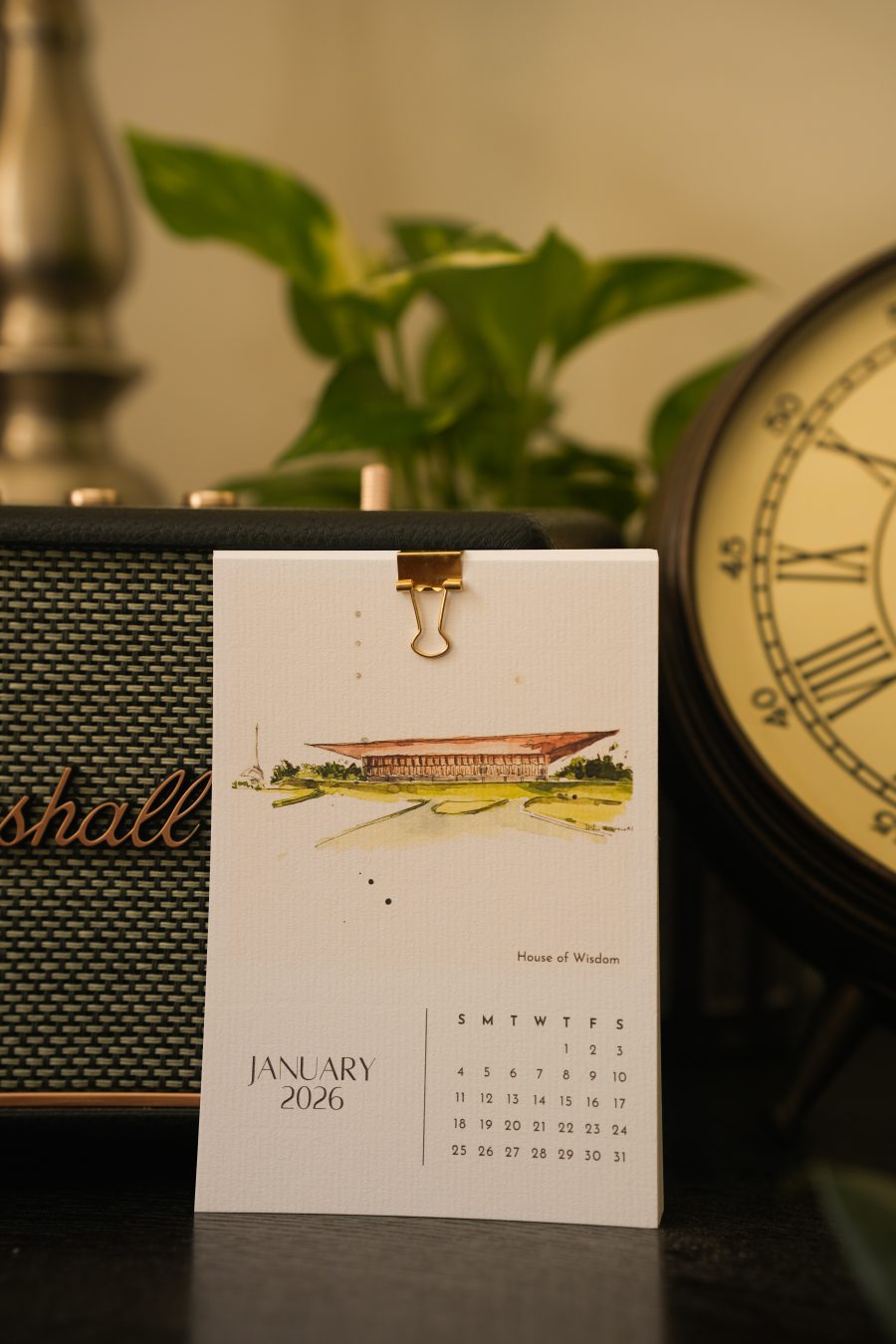 Sharjah Landmarks 2026 Art Calendar - Original Watercolor Prints - A6/A5 Sizes