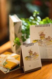 Sharjah Landmarks 2026 Art Calendar - Original Watercolor Prints - A6/A5 Sizes