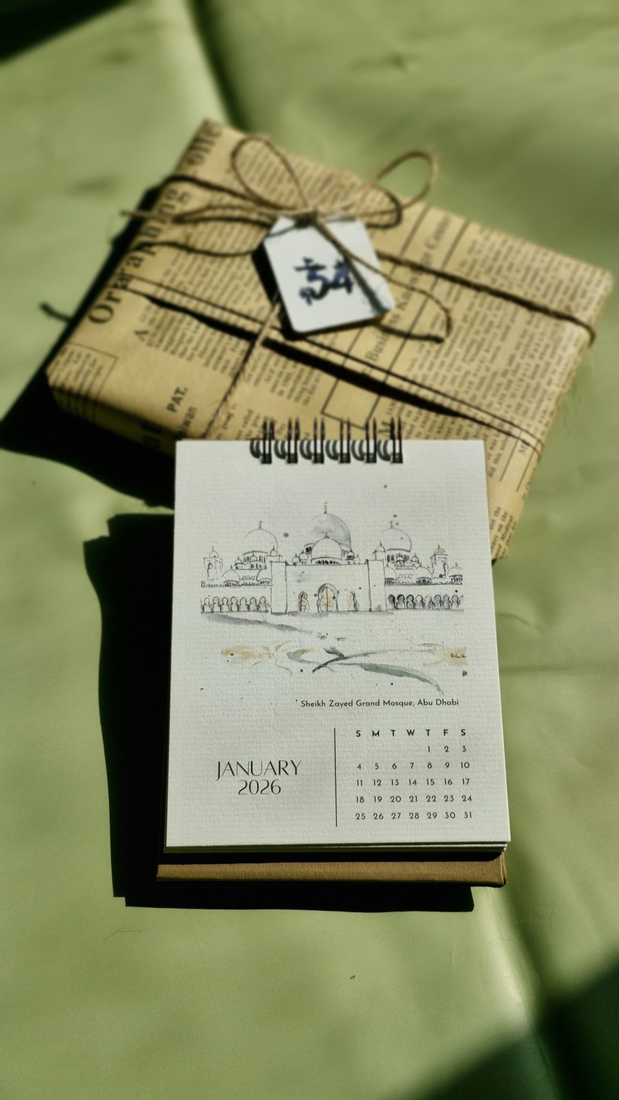 UAE Landmarks 2026 Art Calendar - Original Watercolor Prints - A6/A5 Sizes