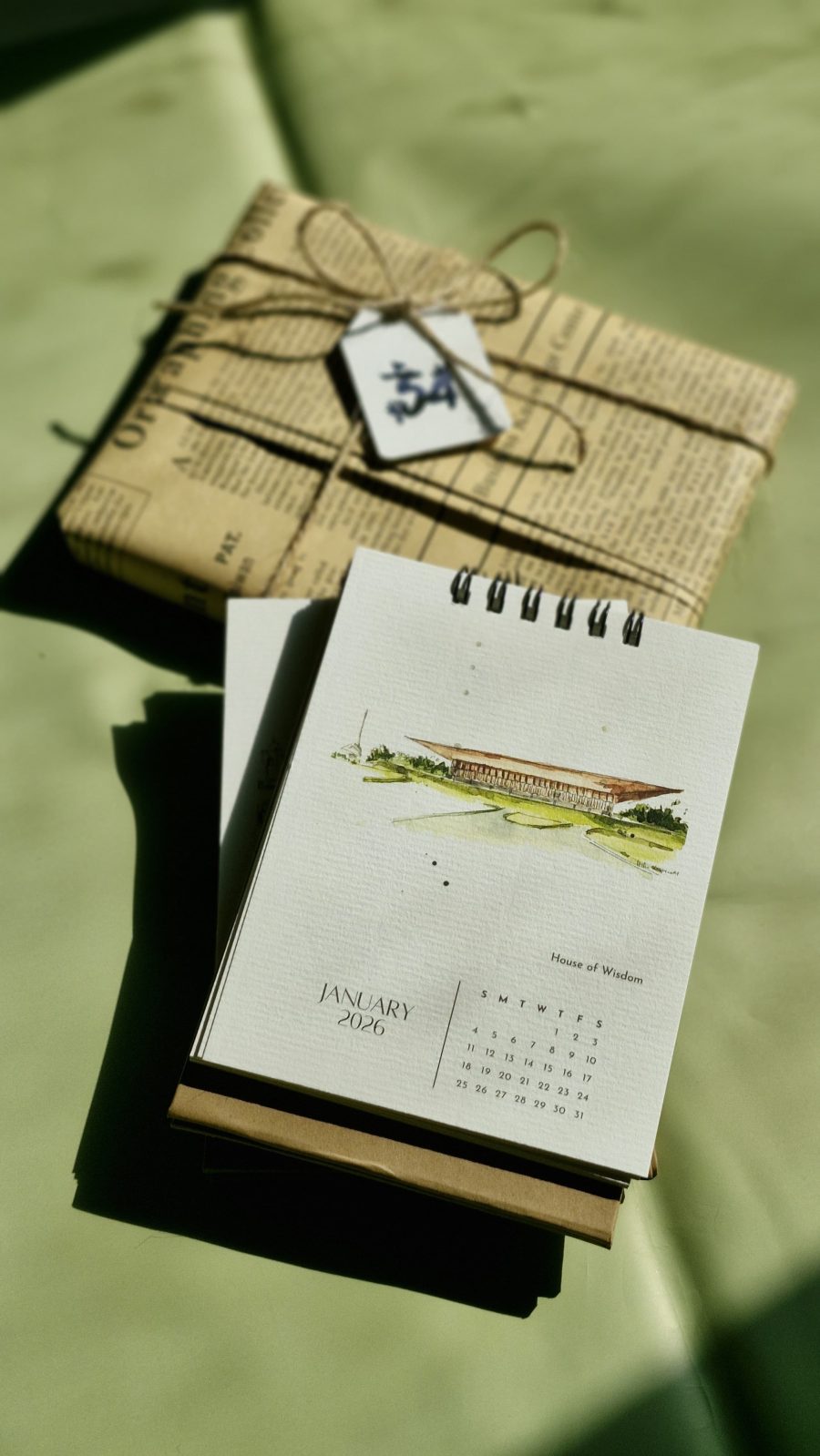 Sharjah Landmarks 2026 Art Calendar - Original Watercolor Prints - A6/A5 Sizes