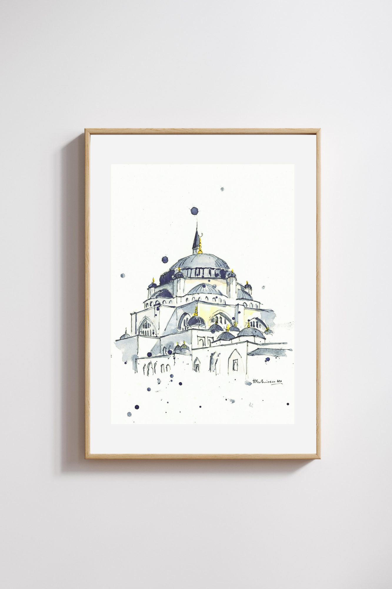 Buy Sharjah Mosque Original Art Print Sharjah Mosque Original Art Print - Image 2