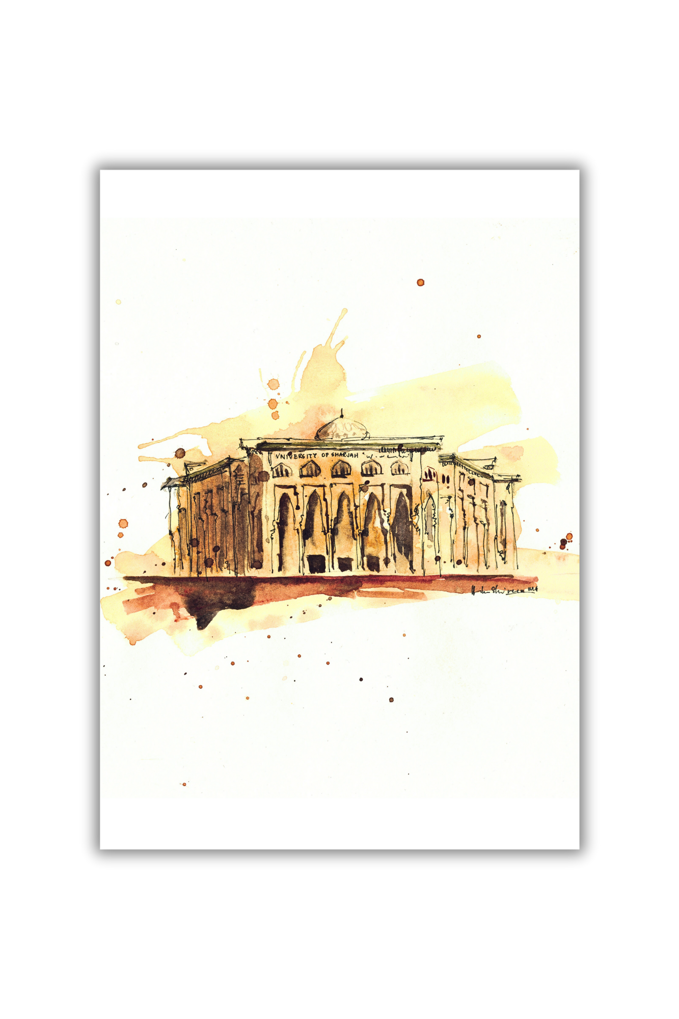 Buy University Of Sharjah Original Art Print University of Sharjah Original Art Print - Image 3