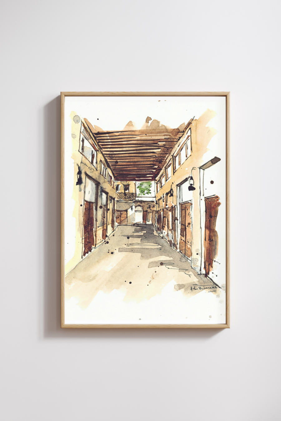 Alleyways of Souq Al Arsah Original Art Print