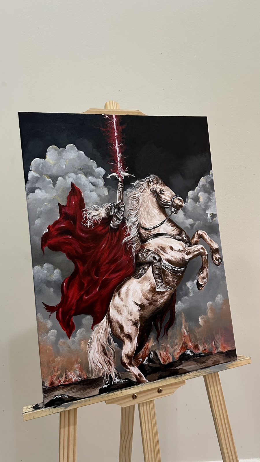 The Vigilant Road Warrior Acrylic Painting (unframed) by Abdul Hazeeb